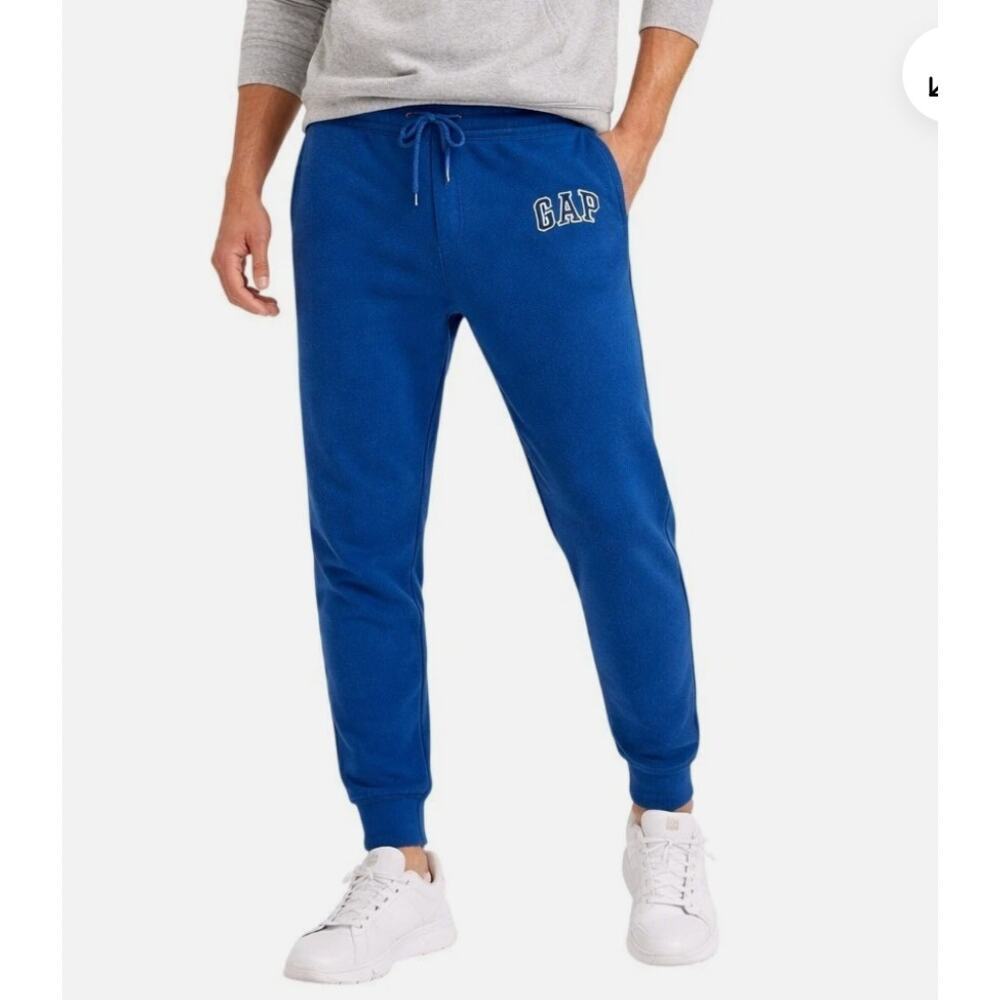 GAP Men's Modern Logo Fleece Jogger Sweatpants Royal Teal Size XS